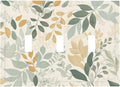 Boho Watercolor Leaves 3 Gang Light Switch Cover Watercolor Green Botanical Triple Toggle Wall Plate Decorative Electrical Switchplates Faceplate for Country Bedroom Kitchen Home Decor