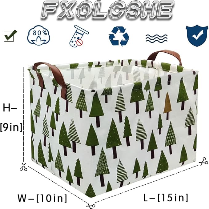 Tree basket,Laundry Basket Green Hamper Fabric Laundry Hamper,for baby hamper Nursery Toy Organizer tree room decor,Christmas gift decor,Gift Basket (tree)