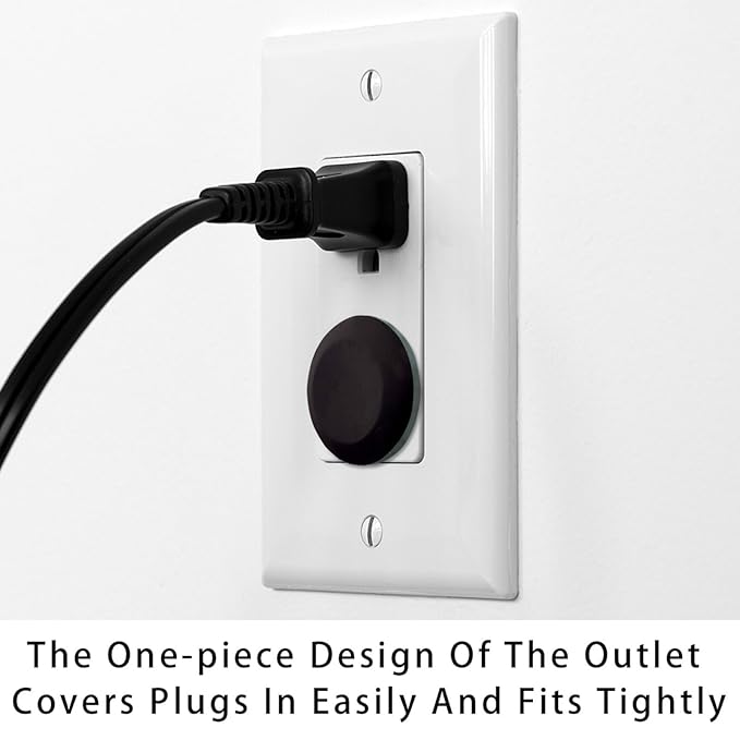 Pure Black Color Outlet Covers for Electrical Power Baby Proofing Wall Socket Protector Child Proof Outlet Protector - Electrical Insulation