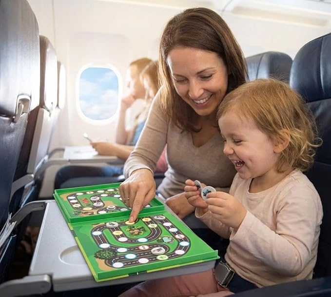 Magnetic Car Race Game for Kids 3-8 - Perfect Travel Toy for Toddlers - Fun Road Trip & Airplane Activity - Camping Game Essentials for Kid