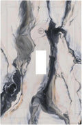 Abstract Marble Textured Modern Luxury Print Decorative Light Switch Cover 1 Gang Single Toggle Device Electrical Faceplate Switchplates Decorator Outlet Wall Plate for Bathroom Kitchen Decor