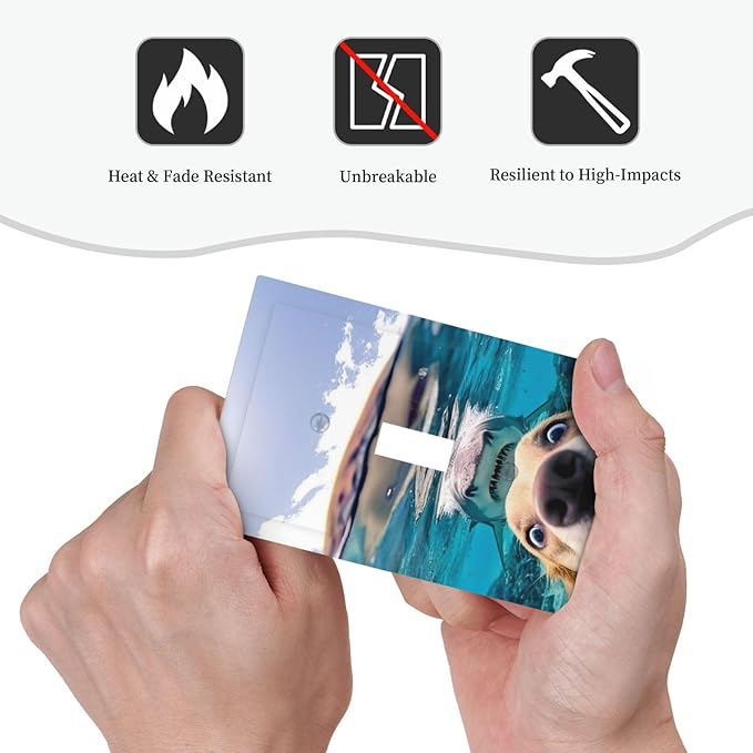 Decorative Light Switch Plate Covers Angry Shark Chased Funny Dog Underwater Sea 1 Gang Wall Plate Single Toggle Switch Cover Plate Jumbo Electrical Switchplate Receptacle Faceplate