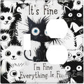 Funny Black Cat Inspirational Quotes Patterns Wallplates 1 Toggle 1 Duplex Switch Plate Electrical GFCI Faceplate Decorative Light Switch Covers for Kids Room Nursery Decor