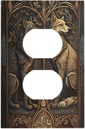 Medieval Wolves Animal Vintage Print Outlet Covers 1 Gang Duplex Light Switch Cover Decorative Switch Plates Electrical Receptacle Faceplate Wall Plate for Farmhouse Home Decor