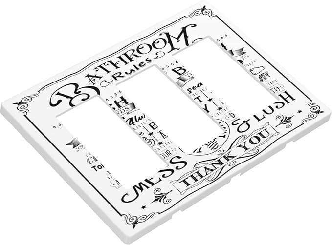 Bathroom Wash Inspirational Quote 3 Gang Triple Rocker/Decorator Light Switch Wall Plate Cover Decorative Gfci Electrical Faceplate Switchplate Room Decorate