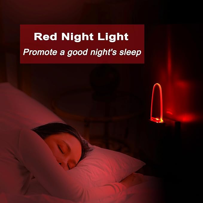 GREENIC Plug in LED Night Light Lamp 4 Pack with Light Sensor RED