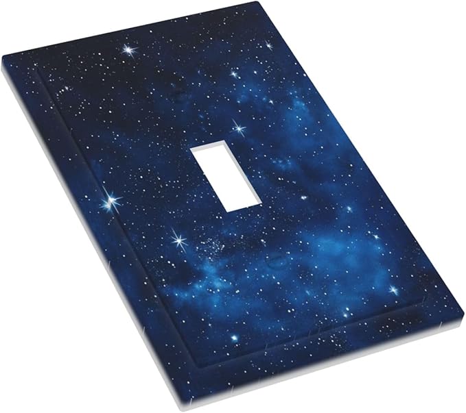 Light Switch Cover Plate Galaxy Starry Sky Universe Sparkle Stars 1 Gang Wall Plate Cover Single Toggle Outlet Covers Decorative Switch Plate Covers Electrical Faceplate for Bathroom Bedroom