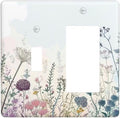 Colorful Wildflower Watercolor Dandelion Floral Outlet Covers 1 Toggle 1 Rocker Combination Decorative Wall Plate Electrical Switch Plates Light Switch Cover Plate For Cabin Home Decor