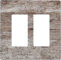 Outlet Covers Rustic Dark Grey Wood Plank Vintage Texture 2 Gang Double Rocker Light Switch Cover Plate Decorative Wall Plate GFCI Socket Cover Electrical Switch Plate Covers for Farmhouse Home