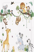Jungle Animals Tree Branch Monkey Giraffe Lion Elephant Light Switch Cover Plate 1 Gang No Device Blank Electrical Wall Plates Faceplate Decorative Switch Plate Covers for Kids Room Nursery Decor