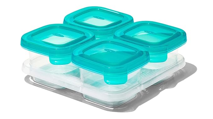 OXO Tot Silicone Baby Food Storage Container, Set of Four, 4oz Containers