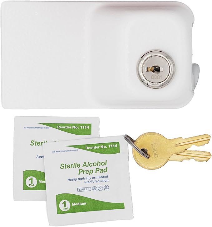 Child Proof Fridge Lock with Keys Child Safety Refrigerator Cabinet Lock (2 Pack, White)