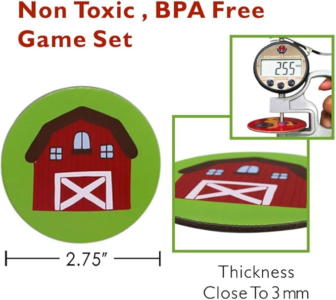 KiDEPOCH Memory Match Game – 16 Matching Pairs Preschool Memory Games Featuring Barnyard Element, Non Toxic Educational Memory Matching Game, Perfect for Kids, Toddlers, 3 Year Old or Up