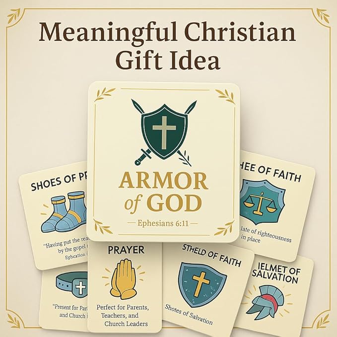 Armor of God Bible Memory Matching Cards – Christian Educational Religious Game for Vacation Bible School, Sunday School, Classroom Activities, Family Fellowship Supplies