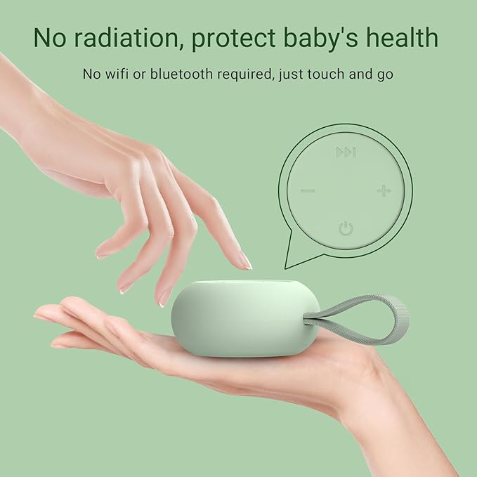 Jaroco Portable Baby Sound Machine [White Noise for Babies Kids Adults][Sleep Soother][12 Soothing Sounds] 15 Hours Battery Life, Registry Gift,Shower,Clips on Baby Stroller.Mint