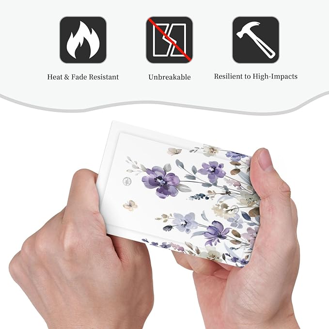 Purple Watercolor Flower Floral Butterfly Light Switch Cover Plate 1 Gang No Device Blank Electrical Wall Plates Faceplate Decorative Switch Plate Covers for Bedroom Living Room Decor