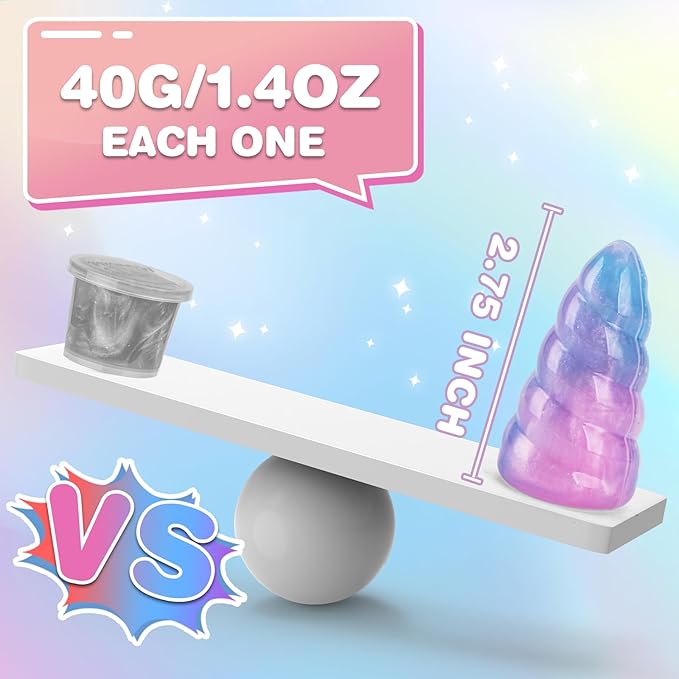 Unicorn Slime Party Favors for Kids, 36 Pack Non-Sticky & Stretchy Unicorn Slime Kit, Birthday Gift, School Classroom Award, Goodie Bags Stuffers, Basket Eggs Filler, Slime Bulk Set for Girls Boys