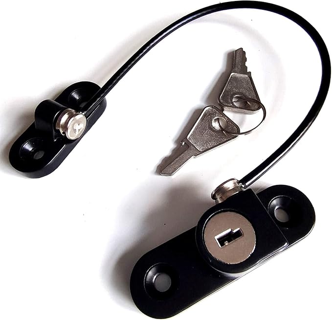 Child Safety Locks Window Door Cable Ventilator Kid Lock Baby Security Locking Keyed Opening Restrictor For Baby Protection Prevent Children Falling Window Lock (2PC Black)
