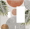 Beautiful Boho Mid Century Large Archs Sun Leaves Plants Outlet Covers 1 Toggle 1 Rocker Combination Decorative Wall Plate Electrical Switch Plates Light Switch Cover Plate for Bedroom Living Room
