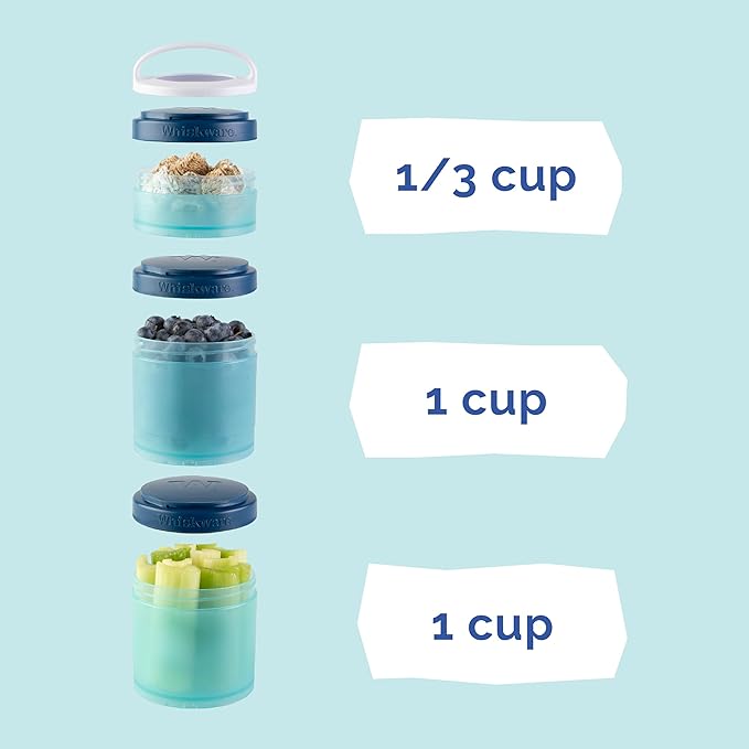 Whiskware Spider-Man Team Spidey Stackable Snack Containers for Babies, Kids, and Toddlers, 3 Stackable Snack Cups for School or Travel, Cupholder Friendly, Glow Webs Glow!