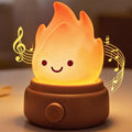 2026 Upgrade Campfire Night Light, Portable Flame Lamp with 6 White Noise, Flameless Candles Lamps for Indoor Outdoor, Rechargeable Silicone Ambiance Light for Kids Anime Fans Camping Nursery Decor