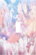 Colorful Abstract Clouds Light Switch Plate Cover 1 Gang Single Toggle Wall Plates Art Decorative Switchplate Outlet Covers Electrical Faceplate for Bedroom Bathroom Kitchen Decor