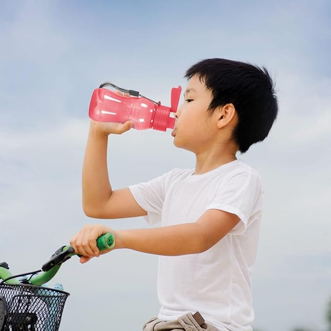 MILTON 4 pack 6 and 12 oz Kids Water Bottle for School Leak Free Flip Lid- Portable Small Sports Water Bottle for Adults Carry Strap Party Favors for Kids Prizes Gifts Goodie Bag Stuffers Bulk Pack