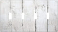 Modern Rustic Wood White Oak Print Light Switch Covers Quad Toggle Electrical Faceplate 4 Gang Wall Plate Decorative Switch Plates Cover for Farmhouse Home Decor
