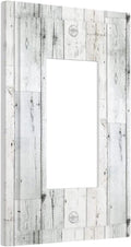 Grey White Wood 1 Gang Rocker/Decor Outlet Light Switch Wall Plate Cover Faceplate Decorative Faceplate for Bathroom Home Living Room Bedroom Decorate 5" x 3