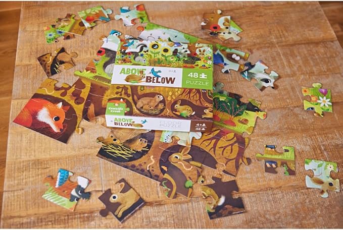 Crocodile Creek Above + Below 48-Piece Jigsaw Floor Puzzle - Fun Floor Puzzles for Kids Ages 4-8 - Backyard Discovery - 27 x 20 inches Finished