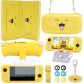 GUTIAL Accessories Bundle for Nintendo Switch Lite - Cute Kawaii NS Lite Accessories kit for Grils Boys Kids with Carrying Case, Cartoon Cover Case, Screen Protector, Stand - Yellow