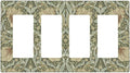 William Morris Pimpernel Flowers 4 Gang Light Switch Cover Vintage Floral Green Botanical Quad Rocker Switchplates Wall Plate Decorative Electrical Faceplate for Country Bedroom Kitchen Décor