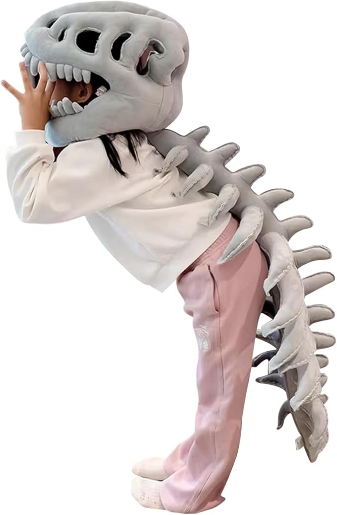 LUMIXA Dinosaur Skeleton Plush Costume - Cozy 3D Spinosaurus Outfit Wearable Cuddly Toy for Dress Up & Play