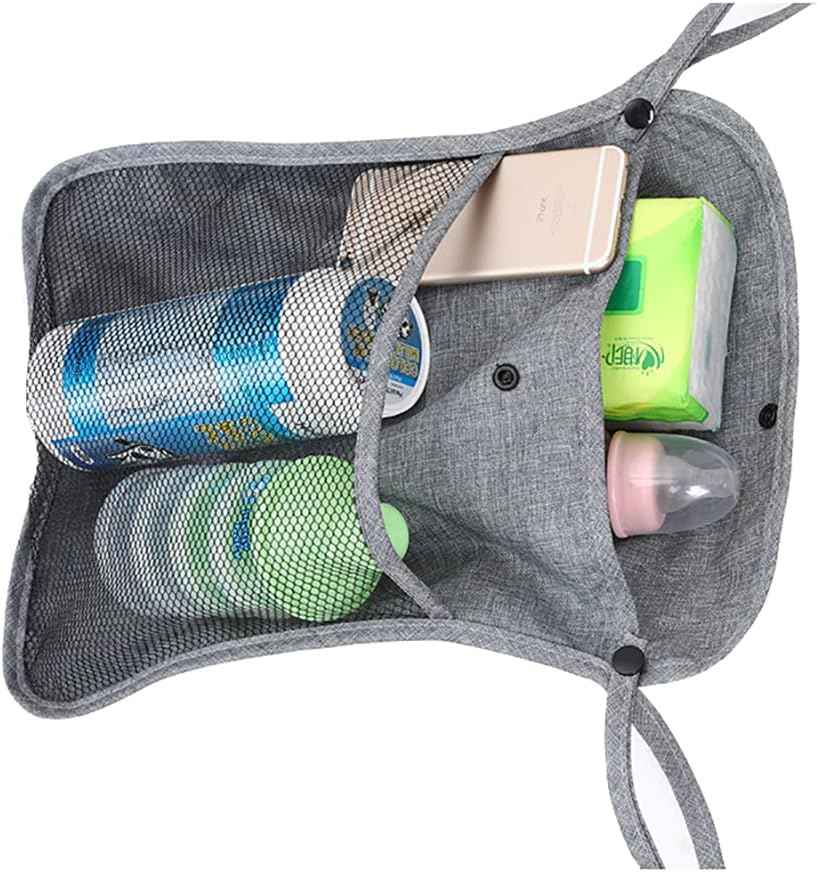 Baby Stroller Organizer Grey Infant Toddle Mesh Stroller Organizer,Detachable Straps easy hang on strollers (Grey)