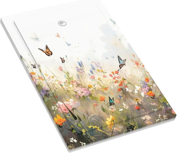 Wildflowers Watercolor Floral Colorful Butterfly Light Switch Cover Plate 1 Gang No Device Blank Electrical Wall Plates Faceplate Decorative Switch Plate for Farmhouse Bed Room Decor