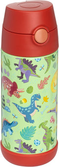 Snug Insulated Kids Water Bottle with Straw & Spout – Double-Wall Stainless Steel, Leakproof, Easy-Flip Lid – For School, Travel, Toddlers & Big Kids - Dinosaurs, 12oz