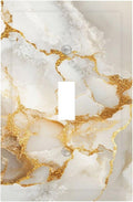 Gold Marble Crack Simple Abstract Print Decorative Light Switch Cover 1 Gang Single Toggle Device Electrical Faceplate Switchplates Decorator Outlet Wall Plate for Bathroom Kitchen Home Decor