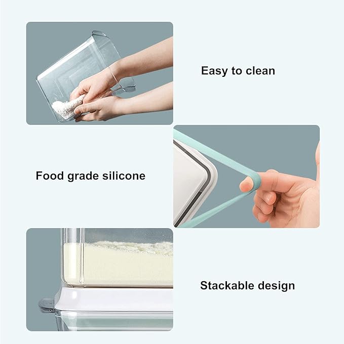 Formula Dispenser Container with Scoop 1500ML / 1.5QT Milk Powder BPA-Free Airtight 650g Formula Storage Container with Lids, BPA-Free Airtight Food Storage Container