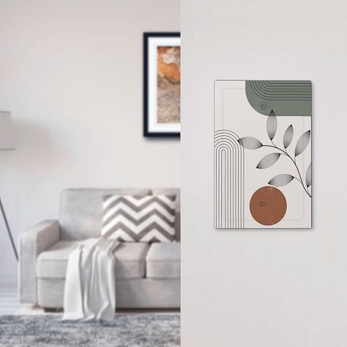Light Switch Cover Plate Sage Green Boho Nature Art Minimalist Geometric Plant 1 Gang No Device Blank Electrical Wall Plates Faceplate Decorative Switch Plate for Bedroom living Room Decor