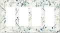 Watercolor Floral Green Leaves 4 Gang Light Switch Cover Green Botanical Flowers Quad Rocker Outlet Covers Wall Plate Decorative Faceplate for Bedroom Kitchen Living Room Decor
