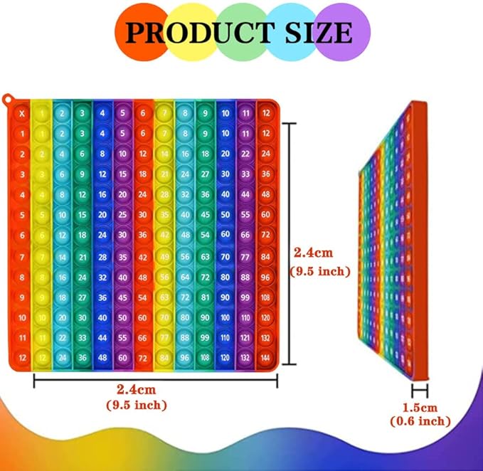 AK-SHIP Multiplication Game Table Bubble Toys Relieve Stress and Anxiety Multiplication Flash Cards 3rd Grade ducation Various Teaching Operations (Multiplication Table 12*12)