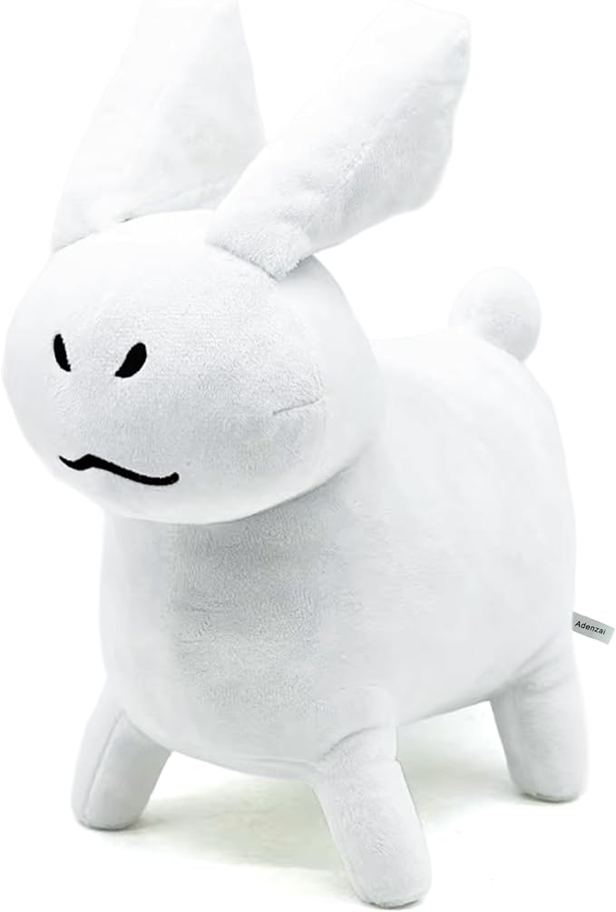 White Gubby Rabbit Plush Toy – Soft Forsaken Gubby Plush Stuffed Animal, Cute Game Character Collectible Plushie Gift for Kids and Gamers (Rabbit White Gubby)