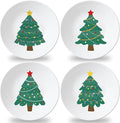Naozinebi 4 Set 10 Inch Christmas Tree Plates Melamine Christmas Dinnerware Set Reusable Xmax Holiday Melamine Plate Dishwasher Creatively Drop Resistant Cute Plastic Dish