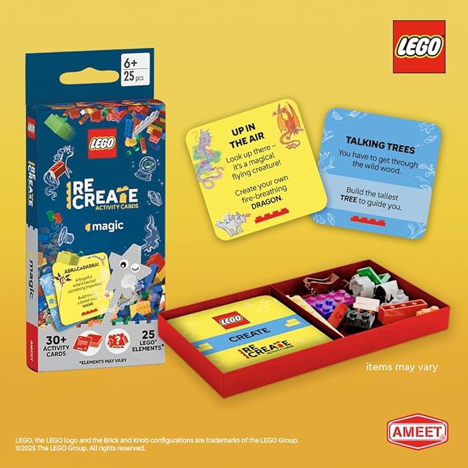 LEGO Recreate Activity Cards – Magic | Fantasy Building Game with 30+ Activity Cards & 25 LEGO Elements | Ages 6+