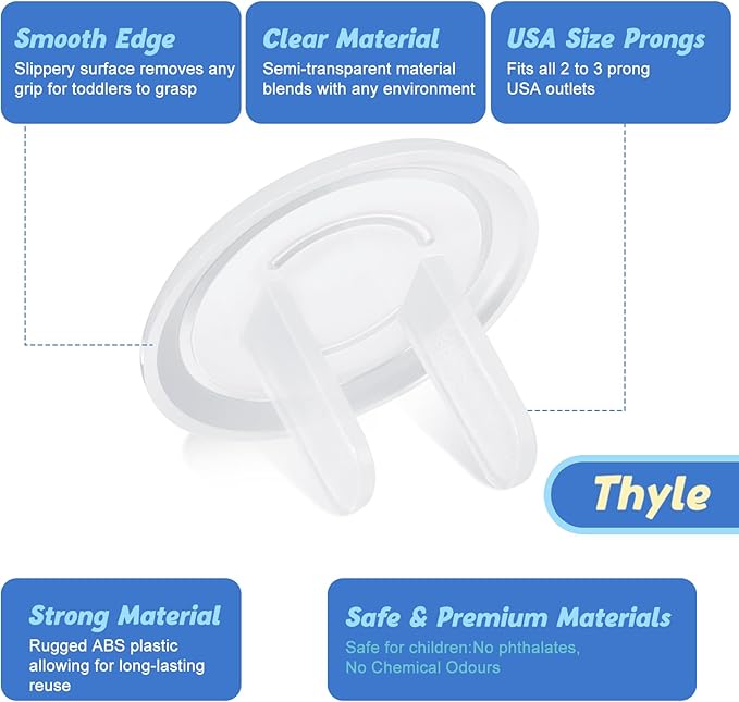Thyle 750 Pcs Outlet Covers Bulk Child Baby Proofing Plug for Electrical Outlets Covers Easy Install Socket Sturdy Safe Secure Baby Proofing Kit for Home Office Bulk