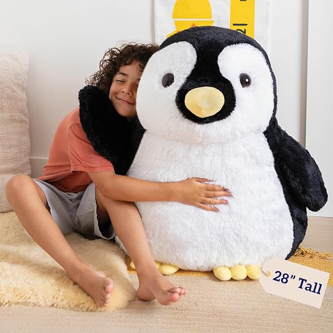 Vermont Teddy Bear Giant Penguin Stuffed Animal | 28 Inch Penguin Plush Toy | Fluffy Collectible Plushies for Kids and Adults | Crafted in the USA
