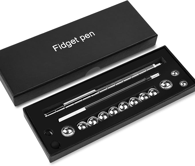 LARAH Black Fidget Pen Toy, Sensory Tool EDC Fidgeting Game for Adults, Cool Gadget Best for Stress and Anxiety Relief and Kill Time,Novelty Gifts for Teen and Adults