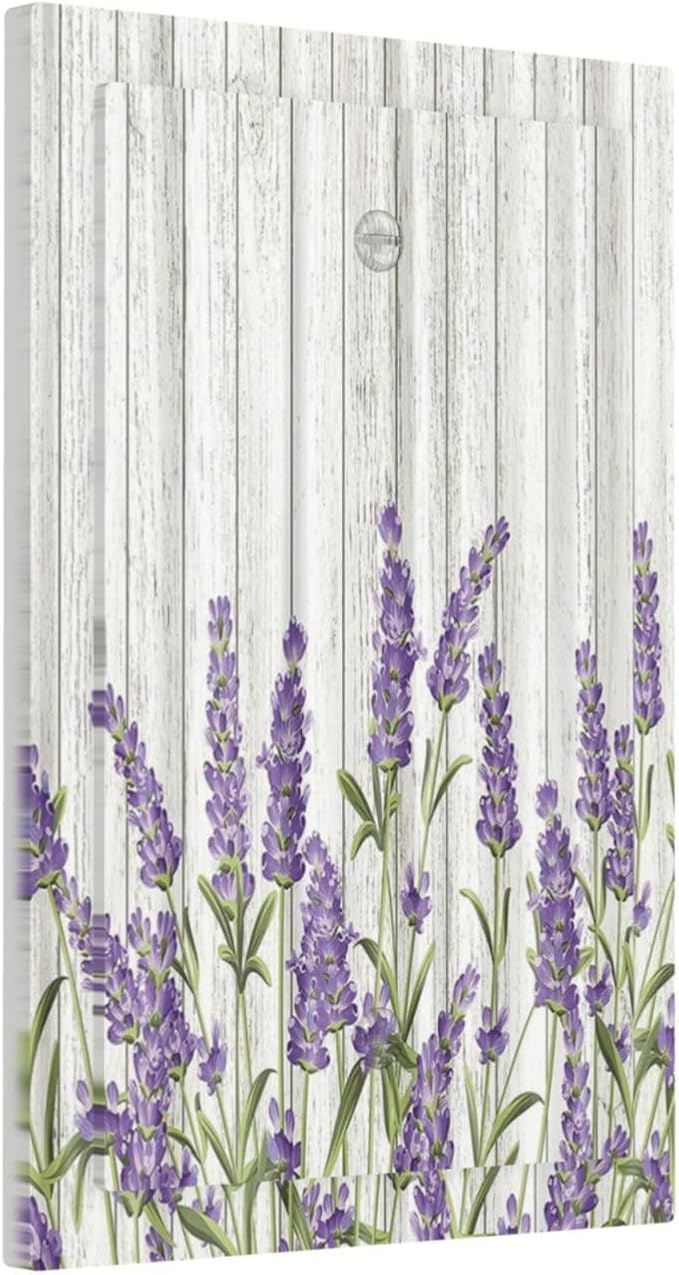 Rustic Wooden Plank Lavender No Device Blank Wall Plate 1 Gang Light Switch Cover Electrical Switchplate Faceplate Decorative Outlet Covers for Bedroom Bathroom Kitchen Decor