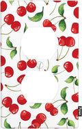 Red Cherries with Green Leaves Outlet Covers Cherry Duplex Receptacle Wall Plate Standard 1 Gang Plug Cover 4.5 x 2.76 Inch for Home Decor