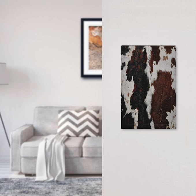 Cowhide Print Abstract Animal Fur Rustic Light Switch Cover Plate 1 Gang No Device Blank Electrical Wall Plates Faceplate Decorative Switch Plate Covers for Farmhouse Home Decor